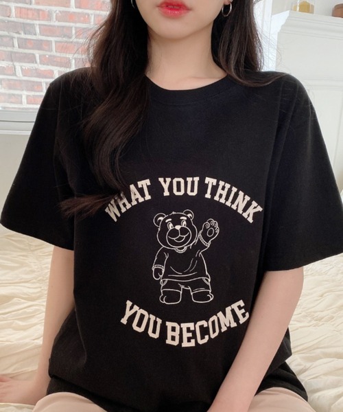 TOEASY(トゥイージー)の「『TOEASY/トゥイージー』you become Short-Sleeved T-Shirt/アーチロゴ フロントデザイン半袖Tシャツ(Tシャツ/カットソー・レディース・ホワイト/ブラック/マスタード・FREE)」の14枚目の写真