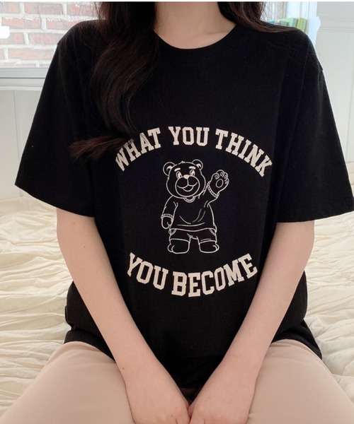 TOEASY(トゥイージー)の「『TOEASY/トゥイージー』you become Short-Sleeved T-Shirt/アーチロゴ フロントデザイン半袖Tシャツ(Tシャツ/カットソー・レディース・ホワイト/ブラック/マスタード・FREE)」の5枚目の写真