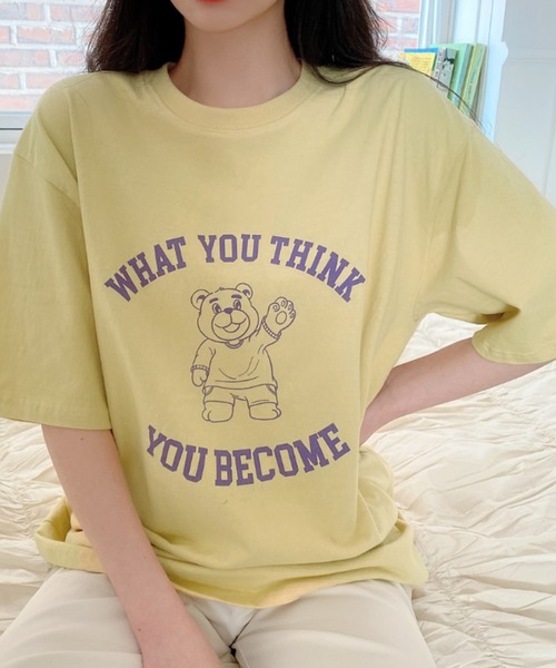 TOEASY(トゥイージー)の「『TOEASY/トゥイージー』you become Short-Sleeved T-Shirt/アーチロゴ フロントデザイン半袖Tシャツ(Tシャツ/カットソー・レディース・ホワイト/ブラック/マスタード・FREE)」の18枚目の写真