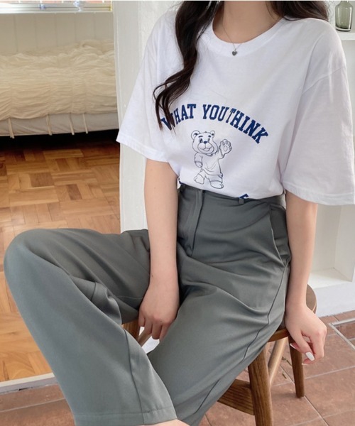 TOEASY(トゥイージー)の「『TOEASY/トゥイージー』you become Short-Sleeved T-Shirt/アーチロゴ フロントデザイン半袖Tシャツ(Tシャツ/カットソー・レディース・ホワイト/ブラック/マスタード・FREE)」の17枚目の写真