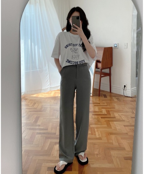 TOEASY(トゥイージー)の「『TOEASY/トゥイージー』you become Short-Sleeved T-Shirt/アーチロゴ フロントデザイン半袖Tシャツ(Tシャツ/カットソー・レディース・ホワイト/ブラック/マスタード・FREE)」の13枚目の写真