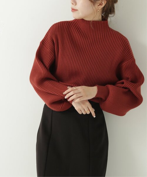 RAY CASSIN（レイカズン）の「ボトルネック袖ボリュームプルオーバー（ニット/セーター・レディース・ブラック/ベージュ/イエロー/ブルー/グリーン/キナリ/オレンジ/モスグリーン/ラベンダー・FREE）」の9枚目の写真