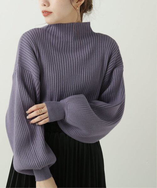 RAY CASSIN（レイカズン）の「ボトルネック袖ボリュームプルオーバー（ニット/セーター・レディース・ブラック/ベージュ/イエロー/ブルー/グリーン/キナリ/オレンジ/モスグリーン/ラベンダー・FREE）」の6枚目の写真