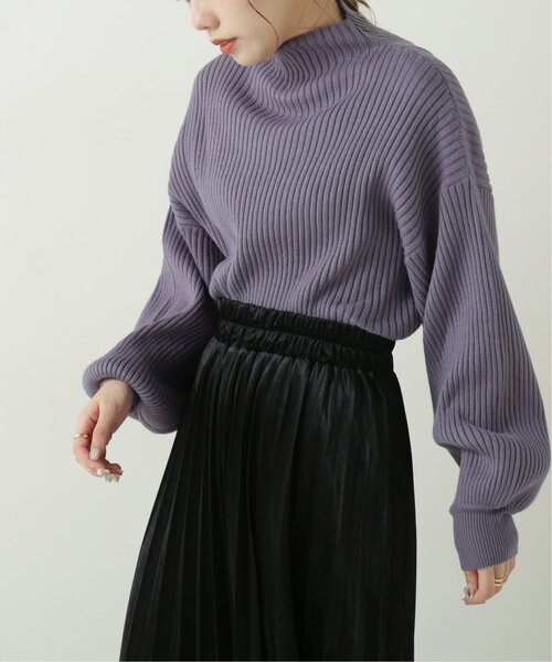 RAY CASSIN（レイカズン）の「ボトルネック袖ボリュームプルオーバー（ニット/セーター・レディース・ブラック/ベージュ/イエロー/ブルー/グリーン/キナリ/オレンジ/モスグリーン/ラベンダー・FREE）」の12枚目の写真