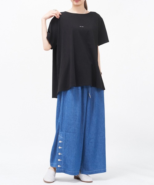 AS KNOW AS de base(アズノゥアズドゥバズ)の「レーヨンデニムサイドボタンパンツ(デニムパンツ・レディース・ブルー/ワンウォッシュ・FREE)」の5枚目の写真