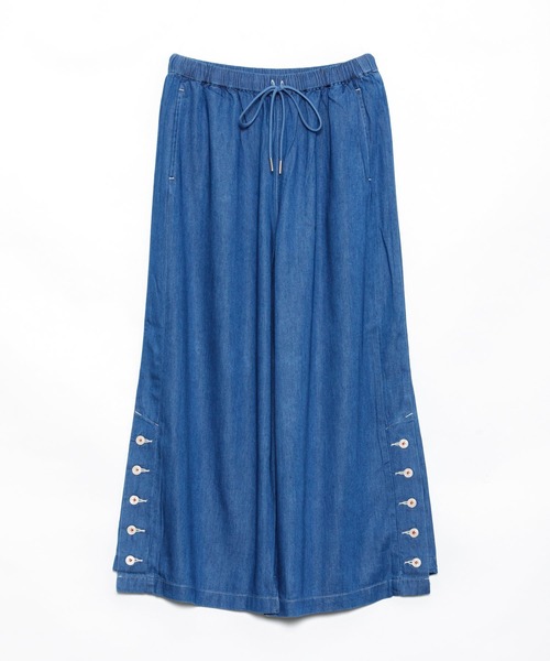 AS KNOW AS de base(アズノゥアズドゥバズ)の「レーヨンデニムサイドボタンパンツ(デニムパンツ・レディース・ブルー/ワンウォッシュ・FREE)」の6枚目の写真