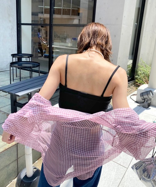 WHO'S WHO gallery（フーズフーギャラリー）の「リブチューブトップ（チューブトップ・レディース・ブラック/オフホワイト/グリーン/トップグレー/ホワイト×ブラック・FREE）」の12枚目の写真