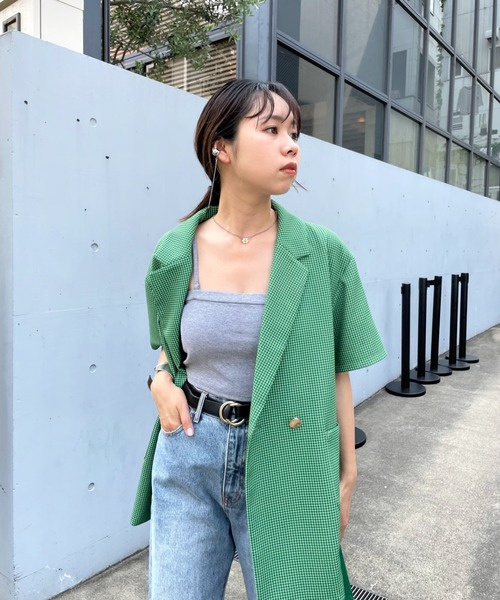 WHO'S WHO gallery（フーズフーギャラリー）の「リブチューブトップ（チューブトップ・レディース・ブラック/オフホワイト/グリーン/トップグレー/ホワイト×ブラック・FREE）」の16枚目の写真