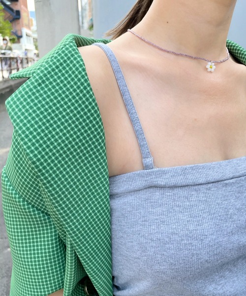 WHO'S WHO gallery（フーズフーギャラリー）の「リブチューブトップ（チューブトップ・レディース・ブラック/オフホワイト/グリーン/トップグレー/ホワイト×ブラック・FREE）」の18枚目の写真