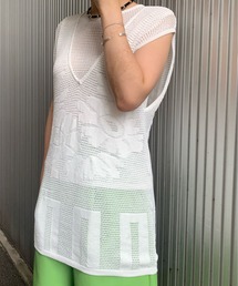 FLOWER MESH LAYERED VEST