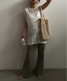 Ameri（アメリ）の「FLOWER MESH LAYERED VEST（ベスト）」 - WEAR