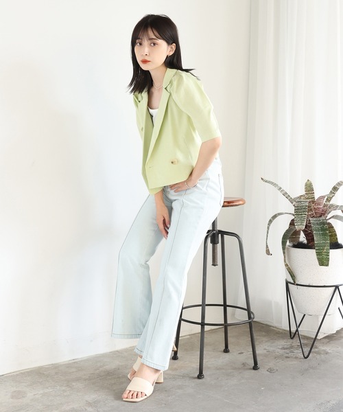 one after another NICE CLAUP（ワンアフターアナザーナイスクラップ）の「極みフレアデニム（デニムパンツ・レディース・ブラック/ネイビー/ブルー/グリーン・SMALL/MEDIUM）」の10枚目の写真