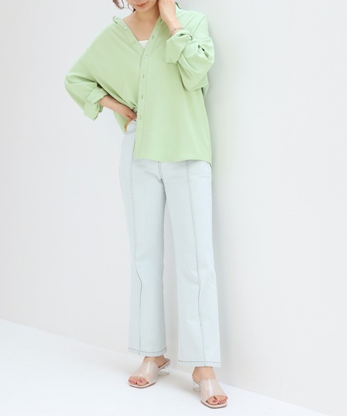 one after another NICE CLAUP（ワンアフターアナザーナイスクラップ）の「極みフレアデニム（デニムパンツ・レディース・ブラック/ネイビー/ブルー/グリーン・SMALL/MEDIUM）」の15枚目の写真