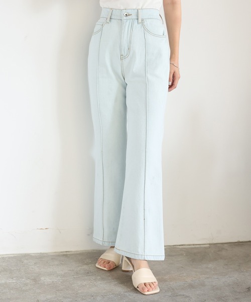 one after another NICE CLAUP（ワンアフターアナザーナイスクラップ）の「極みフレアデニム（デニムパンツ・レディース・ブラック/ネイビー/ブルー/グリーン・SMALL/MEDIUM）」の6枚目の写真