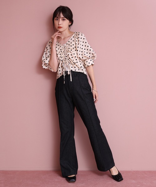 one after another NICE CLAUP（ワンアフターアナザーナイスクラップ）の「極みフレアデニム（デニムパンツ・レディース・ブラック/ネイビー/ブルー/グリーン・SMALL/MEDIUM）」の22枚目の写真