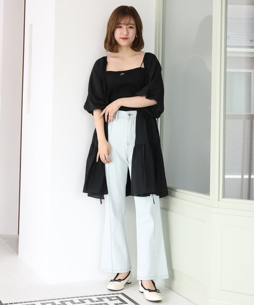 one after another NICE CLAUP（ワンアフターアナザーナイスクラップ）の「極みフレアデニム（デニムパンツ・レディース・ブラック/ネイビー/ブルー/グリーン・SMALL/MEDIUM）」の20枚目の写真