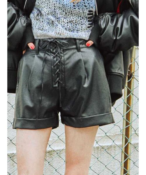 jouetie（ジュエティ）の「レースアップキュロット（その他パンツ・レディース・ブラック/ボルドー/グリーン/ブルー・MEDIUM）」の2枚目の写真