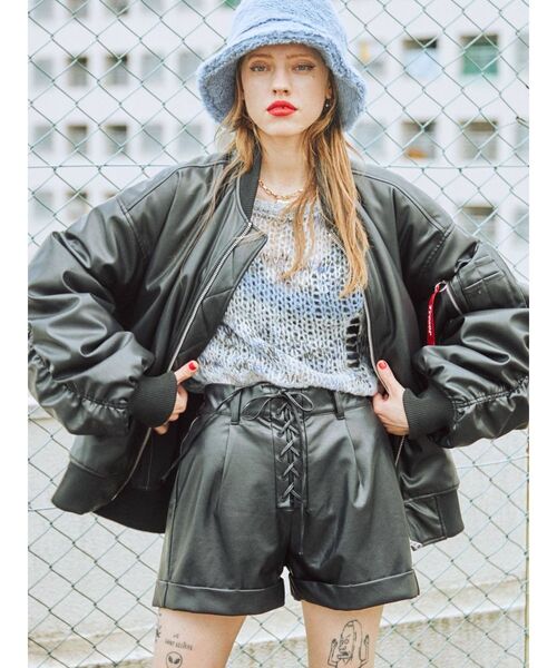 jouetie（ジュエティ）の「レースアップキュロット（その他パンツ・レディース・ブラック/ボルドー/グリーン/ブルー・MEDIUM）」の6枚目の写真