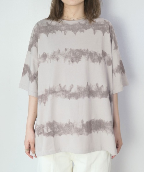 CORNERS（コーナーズ）の「タイダイ風プリントBIGTシャツ（Tシャツ/カットソー・レディース・オフホワイト/グレイッシュベージュ/ベージュ系その他・FREE）」の7枚目の写真