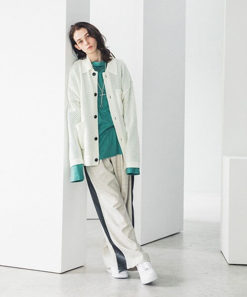 LiNoH(リノー)の「ツイードクロス × シンセティックレザーパンツ/TWEED CLOTH × SYNTHETIC LEATHER PANTS(その他パンツ・メンズ・ホワイト・1/2)」の5枚目の写真