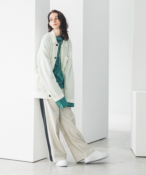 LiNoH(リノー)の「ツイードクロス × シンセティックレザーパンツ/TWEED CLOTH × SYNTHETIC LEATHER PANTS(その他パンツ・メンズ・ホワイト・1/2)」の3枚目の写真