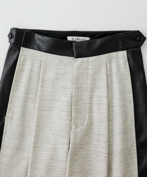 LiNoH(リノー)の「ツイードクロス × シンセティックレザーパンツ/TWEED CLOTH × SYNTHETIC LEATHER PANTS(その他パンツ・メンズ・ホワイト・1/2)」の16枚目の写真