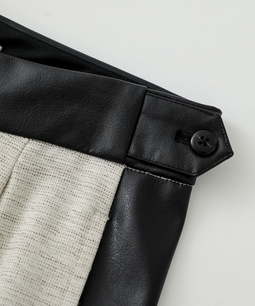 LiNoH(リノー)の「ツイードクロス × シンセティックレザーパンツ/TWEED CLOTH × SYNTHETIC LEATHER PANTS(その他パンツ・メンズ・ホワイト・1/2)」の17枚目の写真