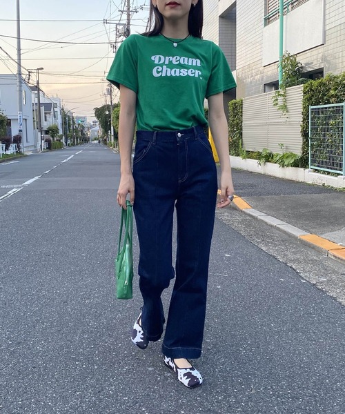 AS KNOW AS PINKY(アズノゥアズピンキー)の「さりげなちびっとプリントTシャツ(Tシャツ/カットソー・レディース・パープル/レッド/オフホワイト/グリーン・FREE)」の14枚目の写真