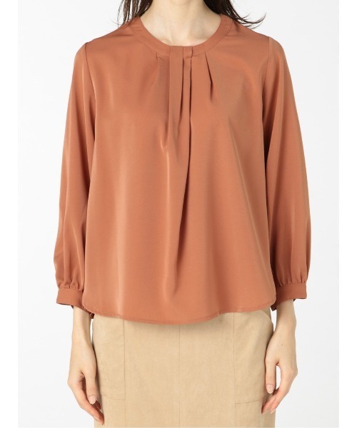 m.f.editorial(エムエフエディトリアル)の「エムエフエディトリアルレディース/m.f.editorial:Women ボウタイ風 クルー 8分袖プルオーバーブラウス(シャツ/ブラウス・レディース・ブラウン/ホワイト・MEDIUM/LARGE)」の21枚目の写真