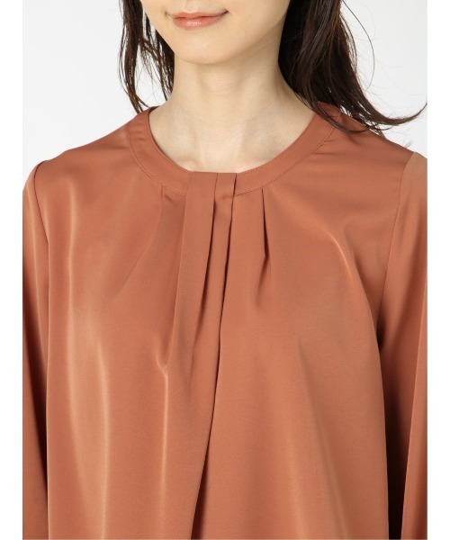 m.f.editorial(エムエフエディトリアル)の「エムエフエディトリアルレディース/m.f.editorial:Women ボウタイ風 クルー 8分袖プルオーバーブラウス(シャツ/ブラウス・レディース・ブラウン/ホワイト・MEDIUM/LARGE)」の22枚目の写真