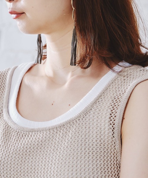 acro（アクロ）の「メッシュニットタンク/AC1101（タンクトップ・レディース・ブラウン/グリーン/ベージュ・ﾌﾘ-）」の5枚目の写真