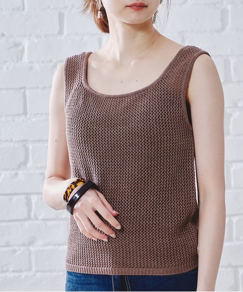 acro（アクロ）の「メッシュニットタンク/AC1101（タンクトップ・レディース・ブラウン/グリーン/ベージュ・ﾌﾘ-）」の11枚目の写真