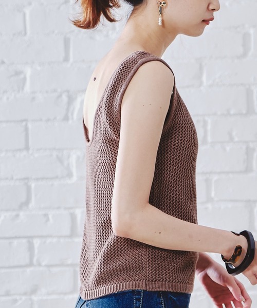 acro（アクロ）の「メッシュニットタンク/AC1101（タンクトップ・レディース・ブラウン/グリーン/ベージュ・ﾌﾘ-）」の9枚目の写真