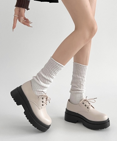 セール】超軽量厚底 ダブルソール レースアップ シューズ 1881（ドレス