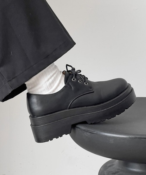 Shoes in Closet（シューズインクローゼット）の「超軽量厚底 ダブルソール レースアップ シューズ 1881（ドレスシューズ・レディース・ブラック/ダークブラウン/アイボリー/ブラック系その他・LL/3L/S/M/L/XS）」の5枚目の写真