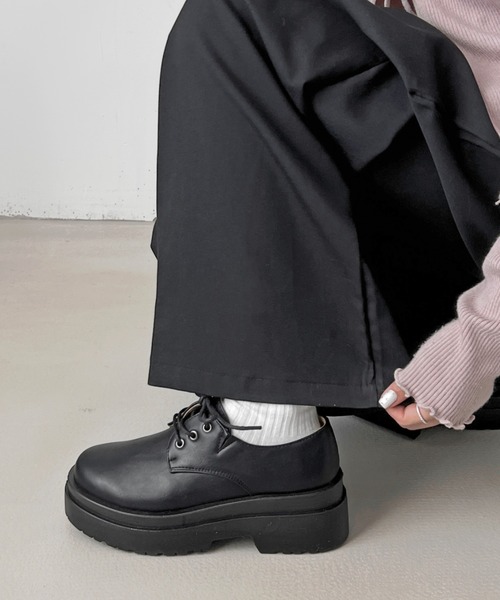 Shoes in Closet（シューズインクローゼット）の「超軽量厚底 ダブルソール レースアップ シューズ 1881（ドレスシューズ・レディース・ブラック/ダークブラウン/アイボリー/ブラック系その他・LL/3L/S/M/L/XS）」の8枚目の写真