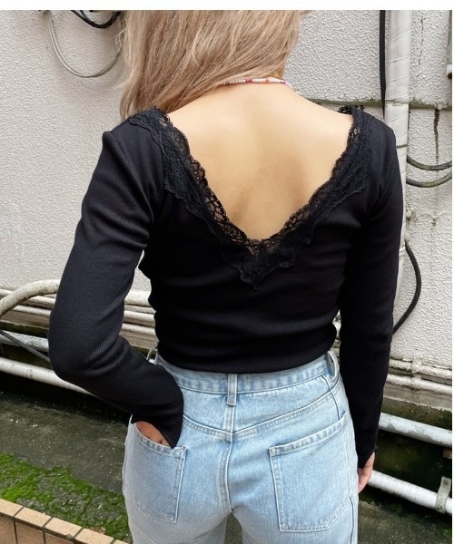 FIG&VIPER（フィグアンドバイパー）の「カップ付きレースリブTOP（Tシャツ/カットソー・レディース・ホワイト/カーキ/ブラック・FREE）」の22枚目の写真