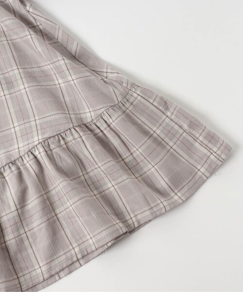 apres les cours（アプレレクール）の「スクエアネックチェック柄ワンピース（ワンピース・キッズ・チェック・90/100/110/120/80/130/140）」の2枚目の写真