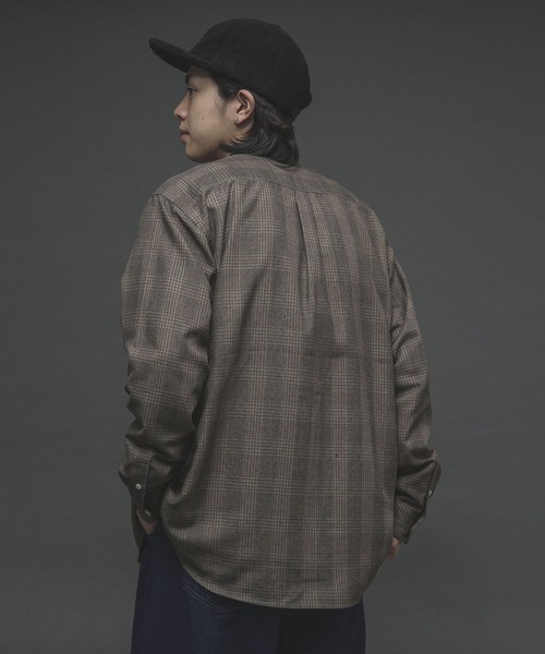 SENSE OF PLACE by URBAN RESEARCH（センスオブプレイスバイアーバンリサーチ）の「バンドカラーネルシャツ（シャツ/ブラウス・メンズ・チャコールグレー/ブラウン系その他/ライトベージュ/ブルー/ブラウン・MEDIUM/LARGE）」の4枚目の写真