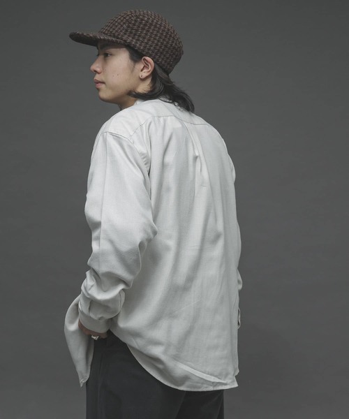 SENSE OF PLACE by URBAN RESEARCH（センスオブプレイスバイアーバンリサーチ）の「バンドカラーネルシャツ（シャツ/ブラウス・メンズ・チャコールグレー/ブラウン系その他/ライトベージュ/ブルー/ブラウン・MEDIUM/LARGE）」の7枚目の写真