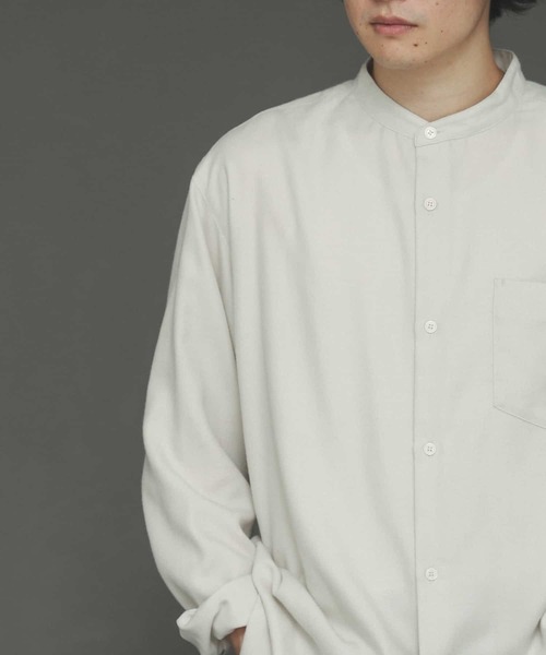 SENSE OF PLACE by URBAN RESEARCH（センスオブプレイスバイアーバンリサーチ）の「バンドカラーネルシャツ（シャツ/ブラウス・メンズ・チャコールグレー/ブラウン系その他/ライトベージュ/ブルー/ブラウン・MEDIUM/LARGE）」の10枚目の写真