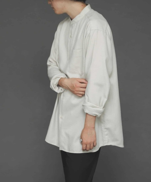 SENSE OF PLACE by URBAN RESEARCH（センスオブプレイスバイアーバンリサーチ）の「バンドカラーネルシャツ（シャツ/ブラウス・メンズ・チャコールグレー/ブラウン系その他/ライトベージュ/ブルー/ブラウン・MEDIUM/LARGE）」の11枚目の写真