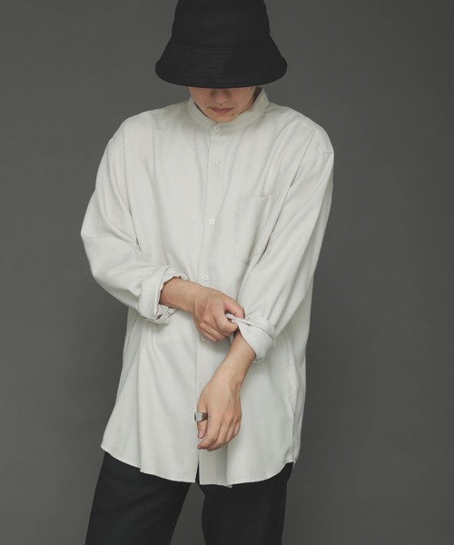 SENSE OF PLACE by URBAN RESEARCH（センスオブプレイスバイアーバンリサーチ）の「バンドカラーネルシャツ（シャツ/ブラウス・メンズ・チャコールグレー/ブラウン系その他/ライトベージュ/ブルー/ブラウン・MEDIUM/LARGE）」の12枚目の写真