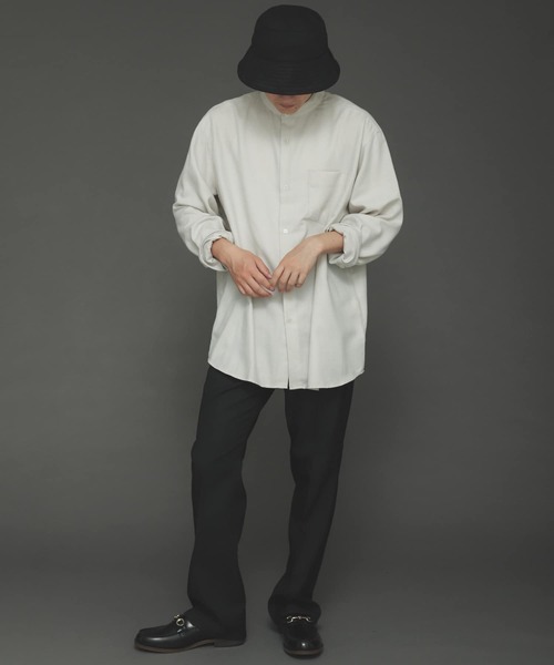 SENSE OF PLACE by URBAN RESEARCH（センスオブプレイスバイアーバンリサーチ）の「バンドカラーネルシャツ（シャツ/ブラウス・メンズ・チャコールグレー/ブラウン系その他/ライトベージュ/ブルー/ブラウン・MEDIUM/LARGE）」の14枚目の写真