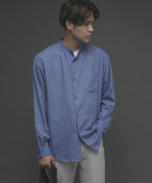 SENSE OF PLACE by URBAN RESEARCH（センスオブプレイスバイアーバンリサーチ）の「バンドカラーネルシャツ（シャツ/ブラウス・メンズ・チャコールグレー/ブラウン系その他/ライトベージュ/ブルー/ブラウン・MEDIUM/LARGE）」の17枚目の写真