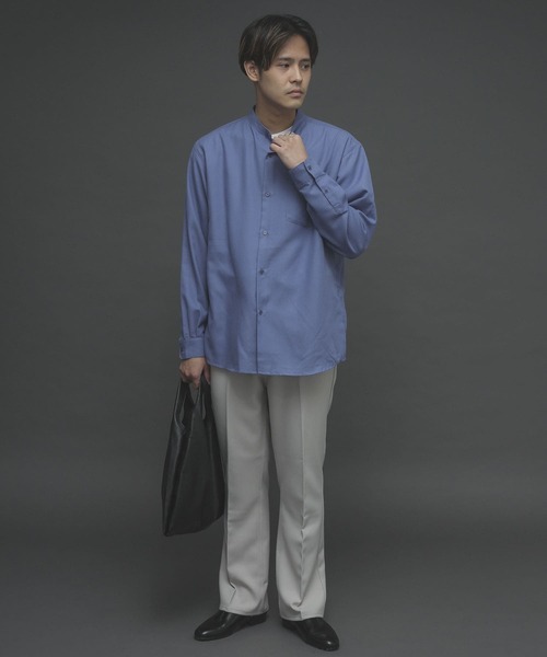 SENSE OF PLACE by URBAN RESEARCH（センスオブプレイスバイアーバンリサーチ）の「バンドカラーネルシャツ（シャツ/ブラウス・メンズ・チャコールグレー/ブラウン系その他/ライトベージュ/ブルー/ブラウン・MEDIUM/LARGE）」の20枚目の写真