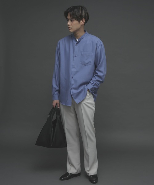 SENSE OF PLACE by URBAN RESEARCH（センスオブプレイスバイアーバンリサーチ）の「バンドカラーネルシャツ（シャツ/ブラウス・メンズ・チャコールグレー/ブラウン系その他/ライトベージュ/ブルー/ブラウン・MEDIUM/LARGE）」の21枚目の写真