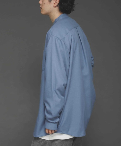 SENSE OF PLACE by URBAN RESEARCH（センスオブプレイスバイアーバンリサーチ）の「バンドカラーネルシャツ（シャツ/ブラウス・メンズ・チャコールグレー/ブラウン系その他/ライトベージュ/ブルー/ブラウン・MEDIUM/LARGE）」の22枚目の写真