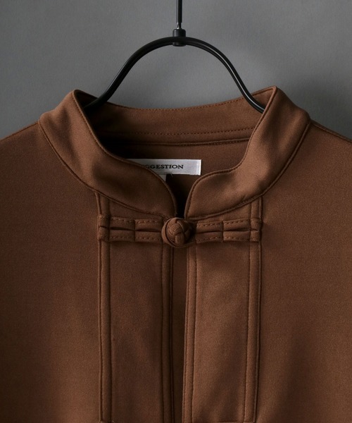 SITRY（シトリー）の「wide silhouette china Jersey cardigan/ワイドシルエット チャイナ ジャージ ルーズカーディガン/カーデ（カーディガン/ボレロ・メンズ・ブラック/ネイビー/モカ・M/L）」の8枚目の写真