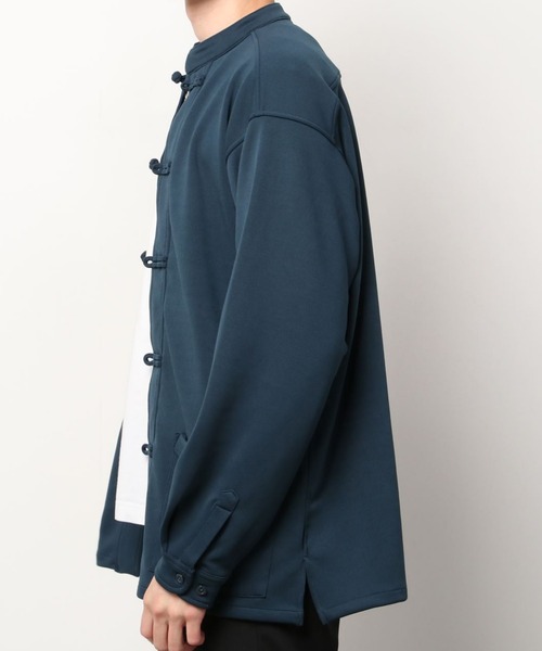 SITRY（シトリー）の「wide silhouette china Jersey cardigan/ワイドシルエット チャイナ ジャージ ルーズカーディガン/カーデ（カーディガン/ボレロ・メンズ・ブラック/ネイビー/モカ・M/L）」の7枚目の写真